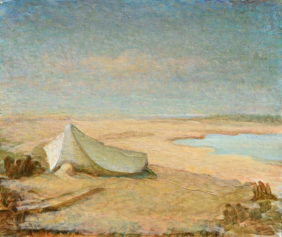 Il barcone (paes.del Po in magra),1976