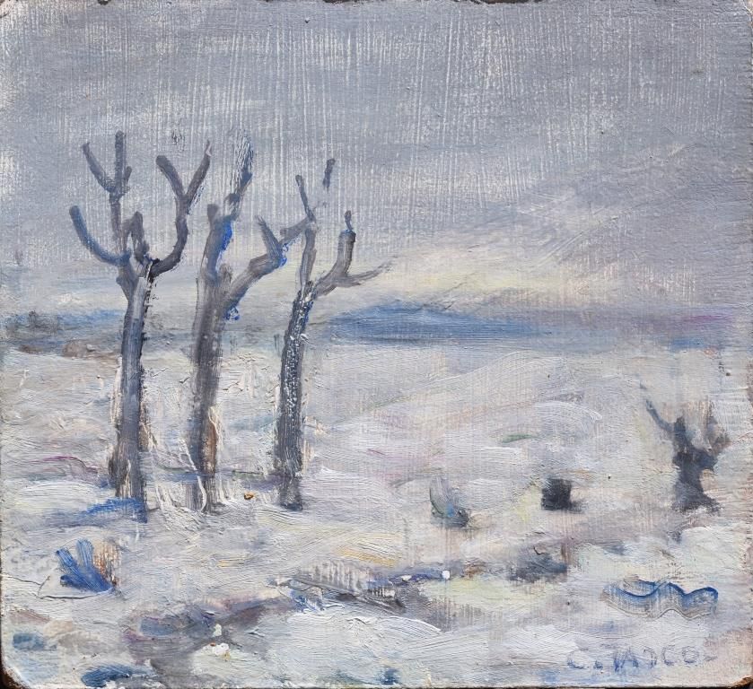 Paesaggio con neve e alberi,1989-91