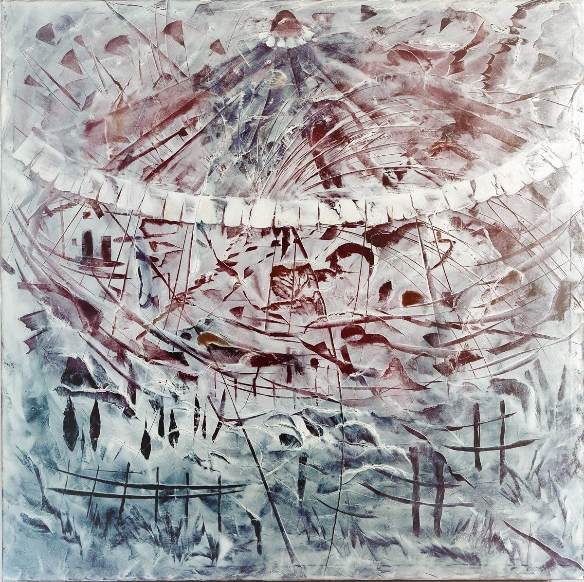 10_LA GIOSTRA CON IL VENTO - cm 100 x cm 100 -2020 - olio su tela